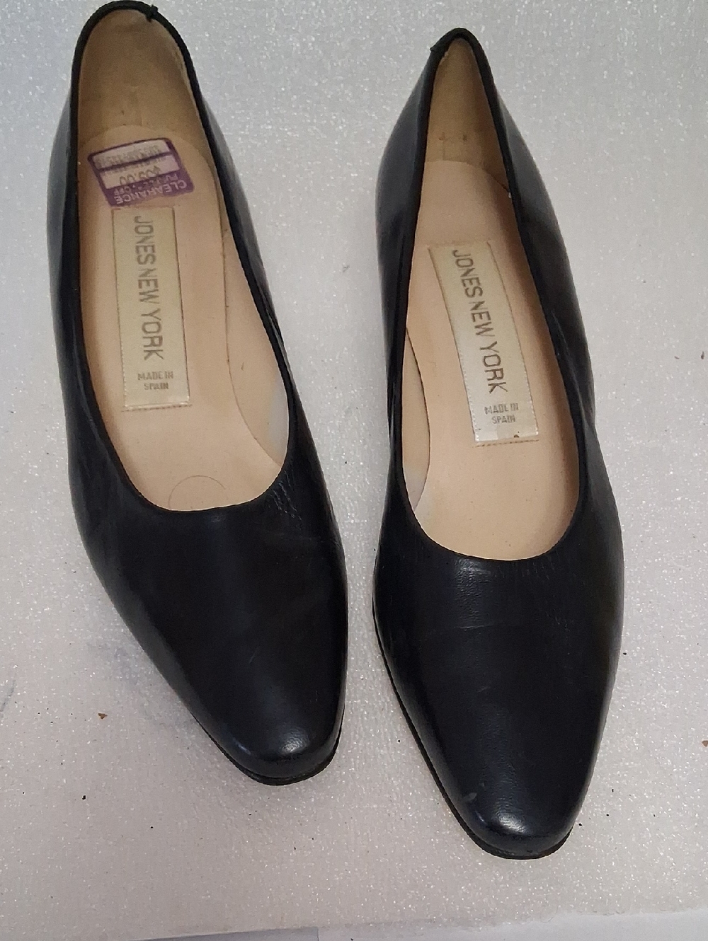 Jones New York Black Pointed Toe Leather Flats